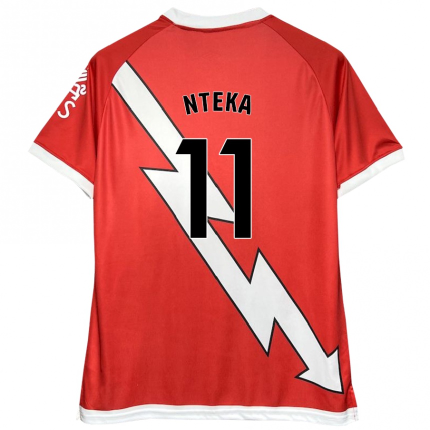 Kids Football Randy Nteka #11 White Red Home Jersey 2024/25 T-Shirt