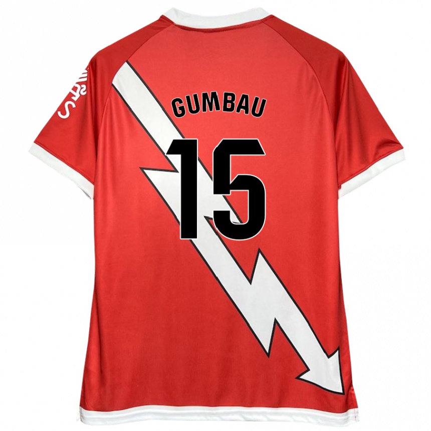 Kids Football Gerard Gumbau #15 White Red Home Jersey 2024/25 T-Shirt