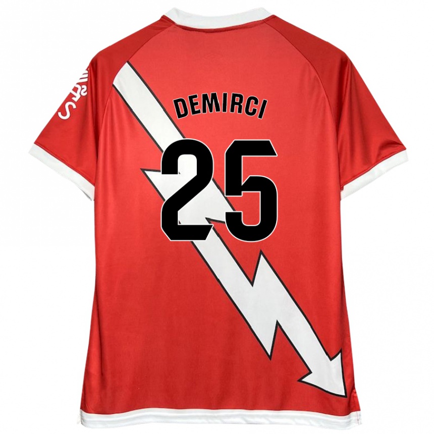 Kids Football Mert Demirci #25 White Red Home Jersey 2024/25 T-Shirt