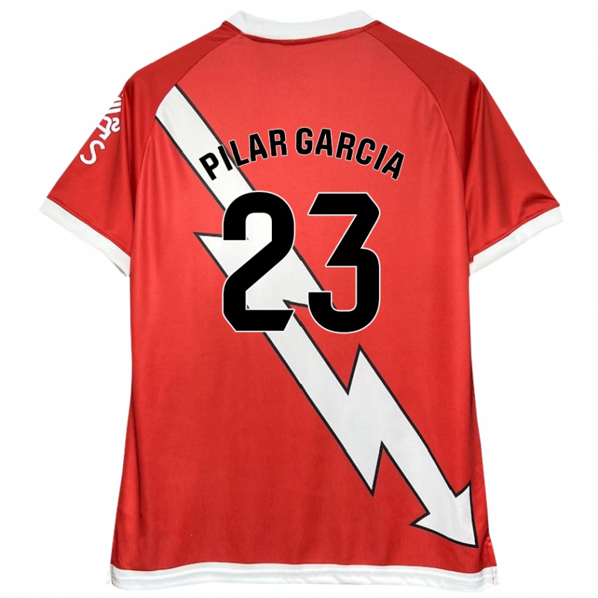 Kids Football María Pilar García Villalba #23 White Red Home Jersey 2024/25 T-Shirt