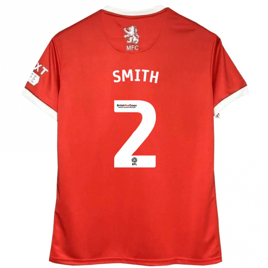 Kids Football Tommy Smith #2 Red White Home Jersey 2024/25 T-Shirt