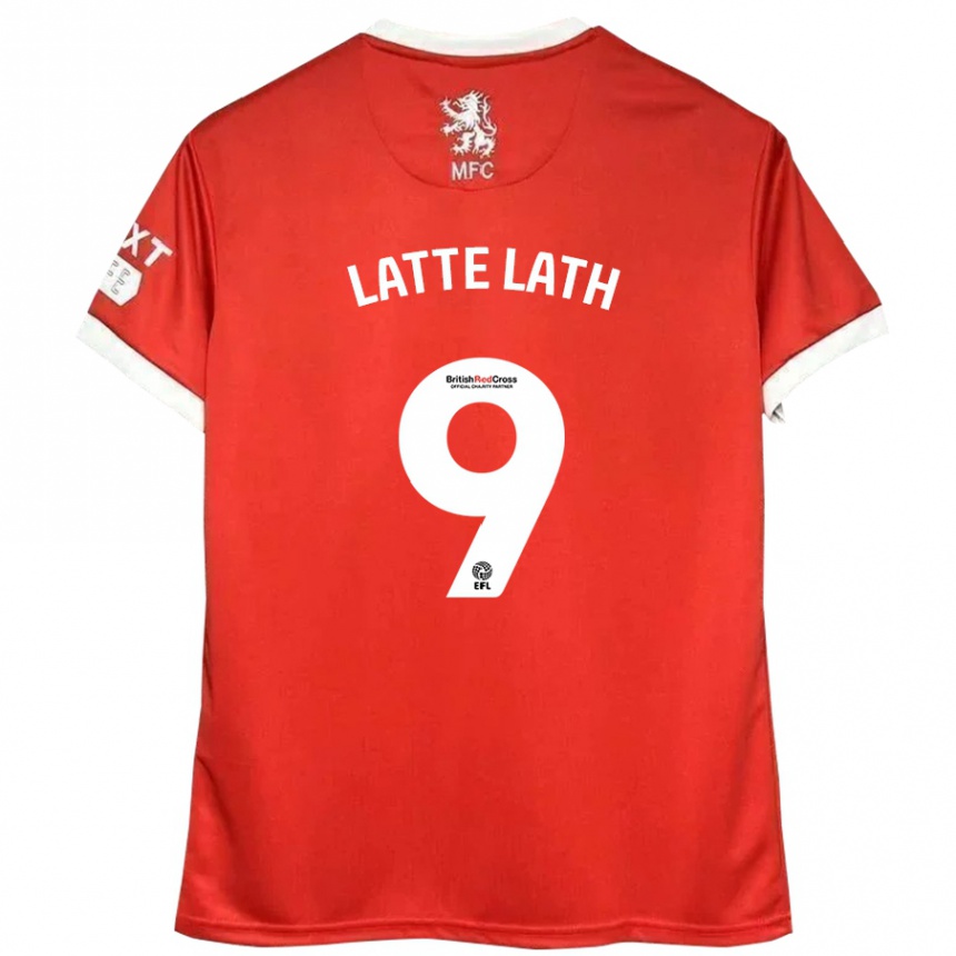 Kids Football Emmanuel Latte Lath #9 Red White Home Jersey 2024/25 T-Shirt