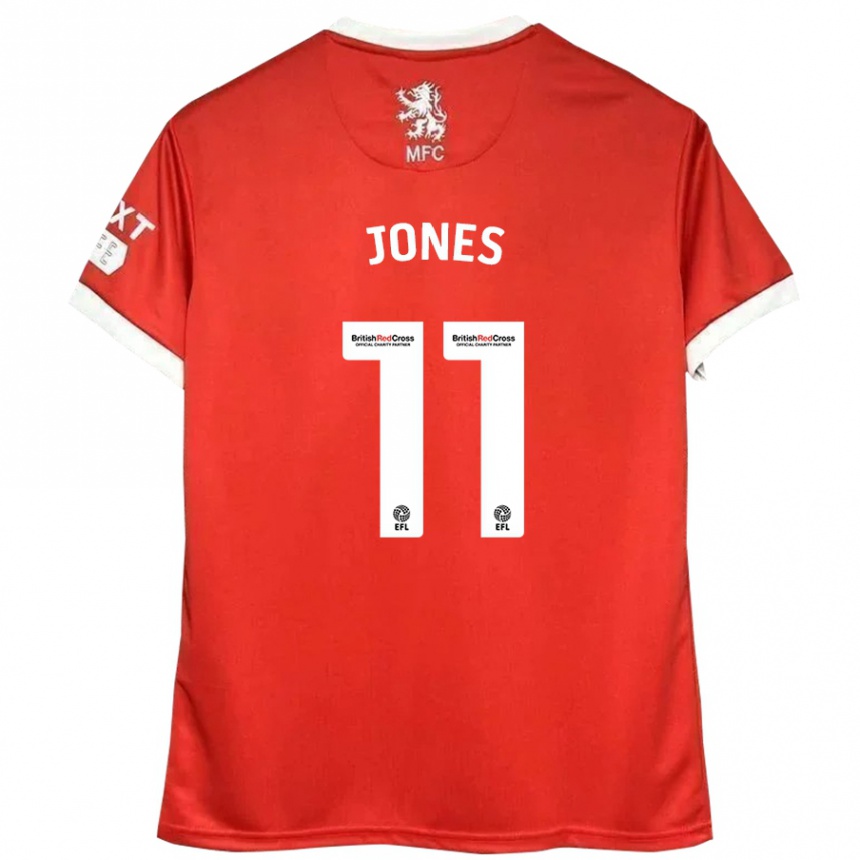 Kids Football Isaiah Jones #11 Red White Home Jersey 2024/25 T-Shirt