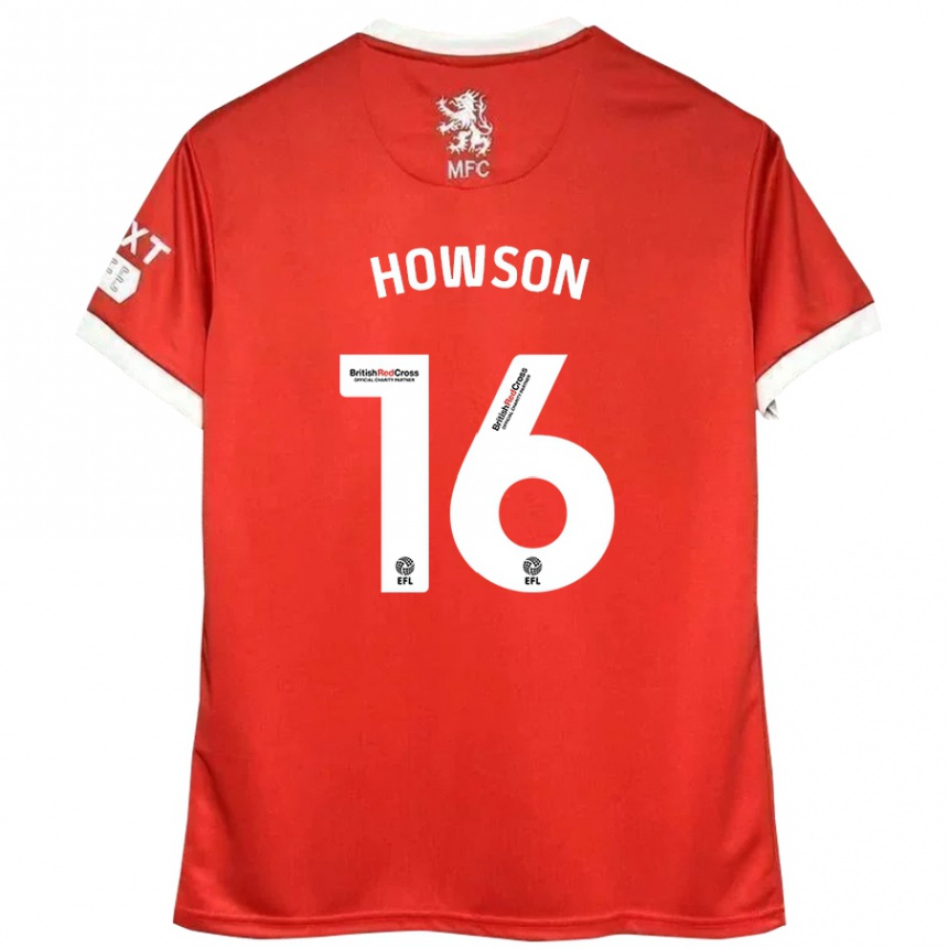 Kids Football Jonathan Howson #16 Red White Home Jersey 2024/25 T-Shirt