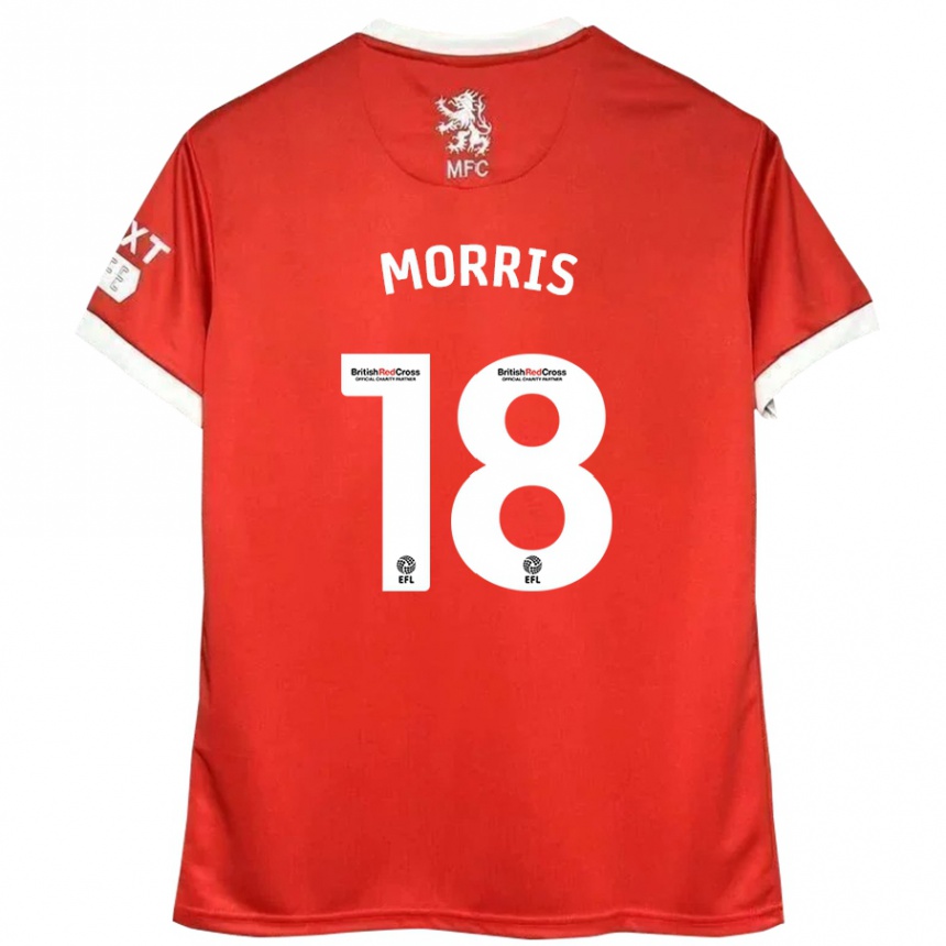 Kids Football Aidan Morris #18 Red White Home Jersey 2024/25 T-Shirt