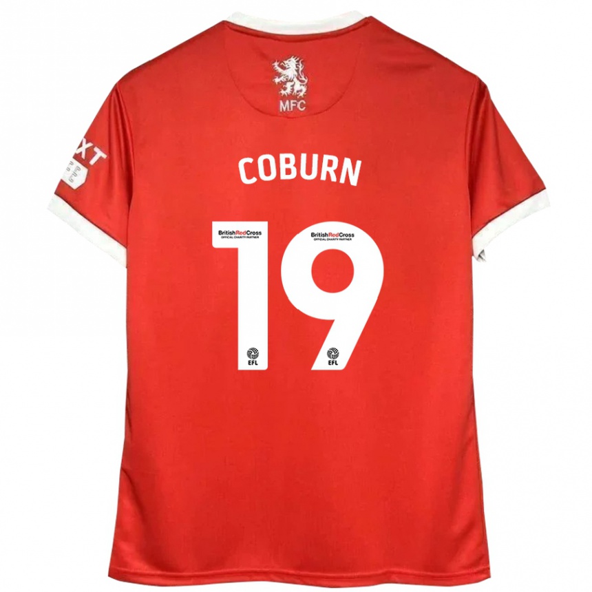 Kids Football Josh Coburn #19 Red White Home Jersey 2024/25 T-Shirt