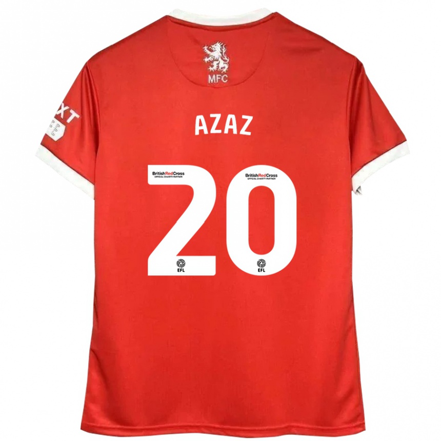 Kids Football Finn Azaz #20 Red White Home Jersey 2024/25 T-Shirt