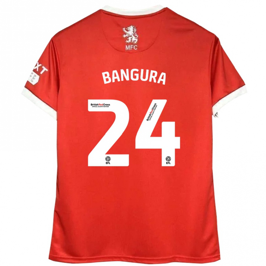 Kids Football Alex Bangura #24 Red White Home Jersey 2024/25 T-Shirt