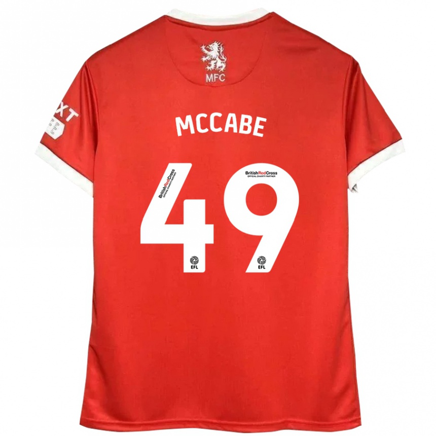 Kids Football Law Mccabe #49 Red White Home Jersey 2024/25 T-Shirt