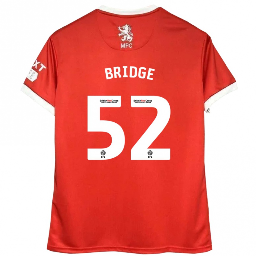 Kids Football Aj Bridge #52 Red White Home Jersey 2024/25 T-Shirt