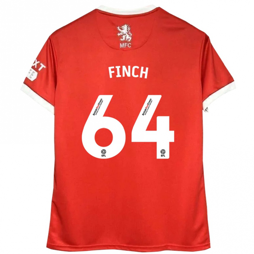 Kids Football Sonny Finch #64 Red White Home Jersey 2024/25 T-Shirt