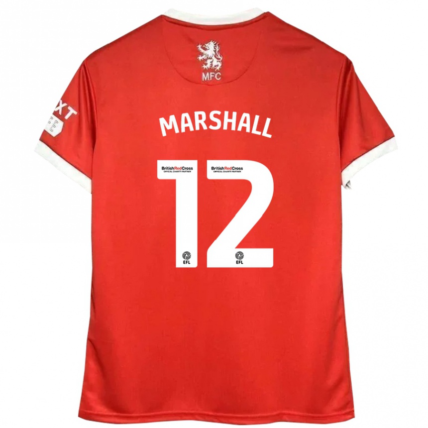 Kids Football Eve Marshall #12 Red White Home Jersey 2024/25 T-Shirt