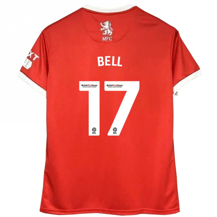 Kids Football Millie Bell #17 Red White Home Jersey 2024/25 T-Shirt