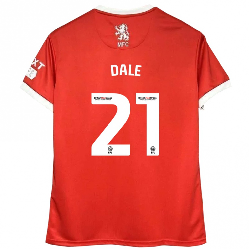 Kids Football Faye Dale #21 Red White Home Jersey 2024/25 T-Shirt