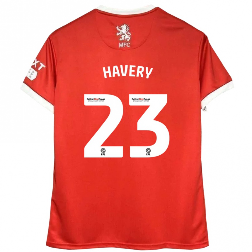 Kids Football Nicole Havery #23 Red White Home Jersey 2024/25 T-Shirt