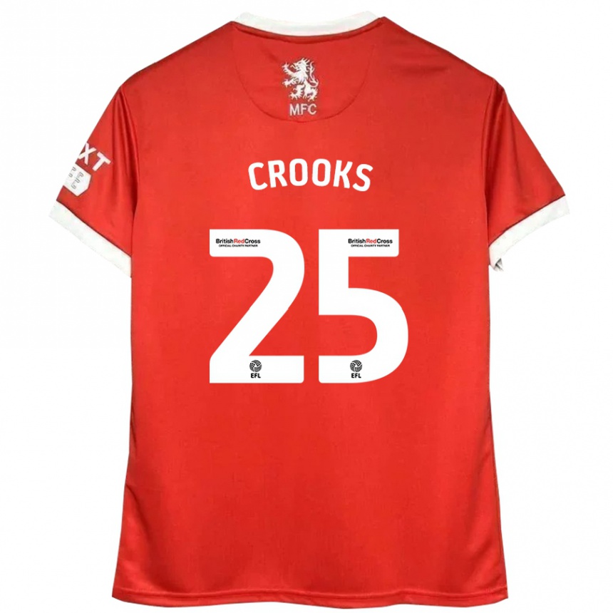 Kids Football Matt Crooks #25 Red White Home Jersey 2024/25 T-Shirt