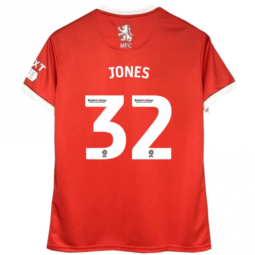 Kids Football Jamie Jones #32 Red White Home Jersey 2024/25 T-Shirt