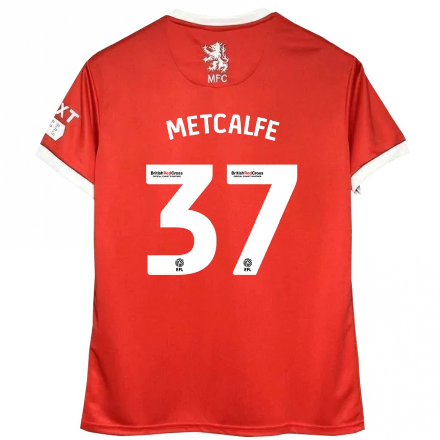 Kids Football Max Metcalfe #37 Red White Home Jersey 2024/25 T-Shirt