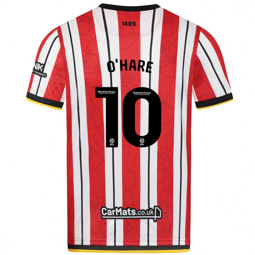 Kids Football Callum O'hare #10 Red White Stripes Home Jersey 2024/25 T-Shirt