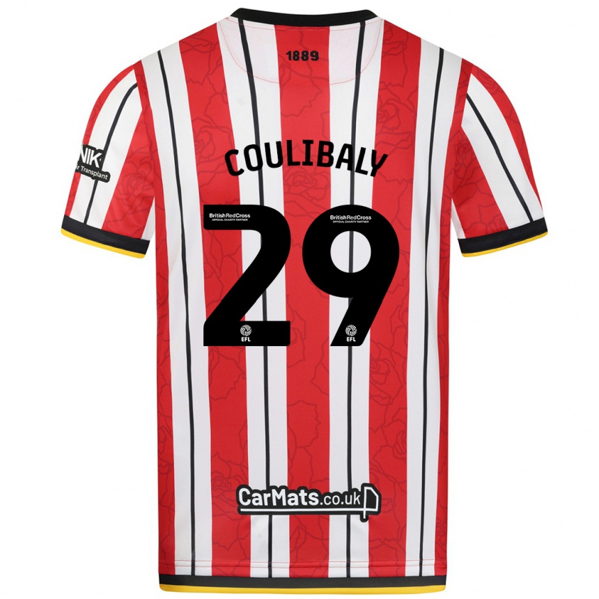 Kids Football Ismaila Coulibaly #29 Red White Stripes Home Jersey 2024/25 T-Shirt