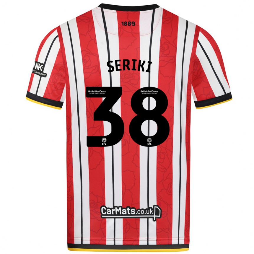 Kids Football Femi Seriki #38 Red White Stripes Home Jersey 2024/25 T-Shirt