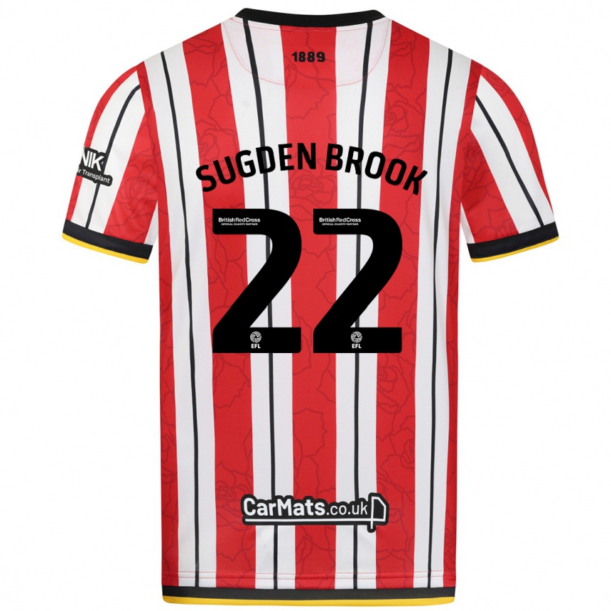 Kids Football Darcie Sugden-Brook #22 Red White Stripes Home Jersey 2024/25 T-Shirt