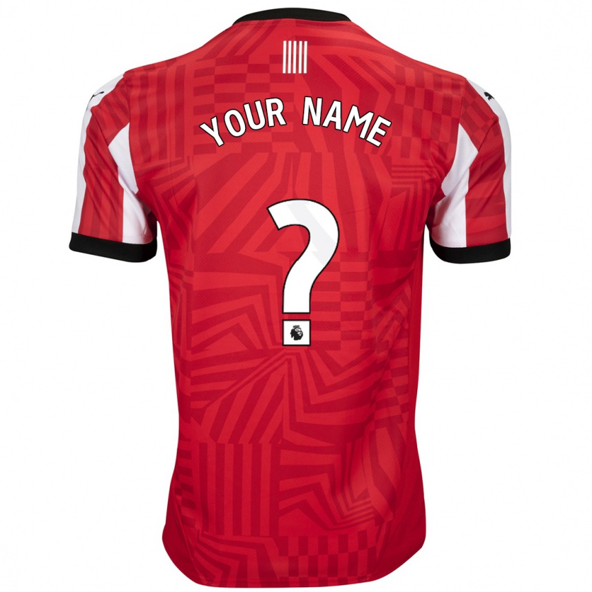 Kids Football Your Name #0 Red White Home Jersey 2024/25 T-Shirt