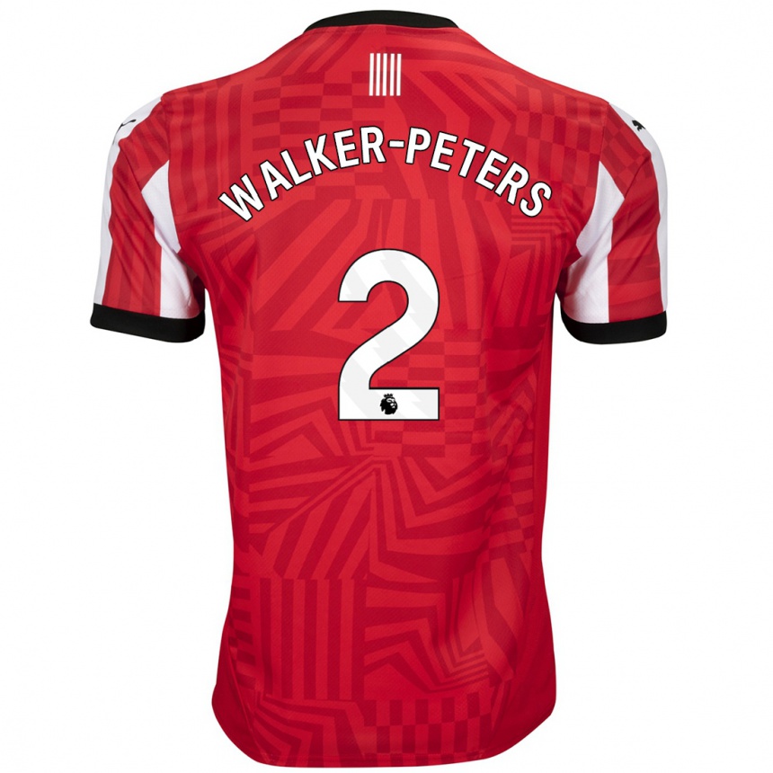 Kids Football Kyle Walker-Peters #2 Red White Home Jersey 2024/25 T-Shirt