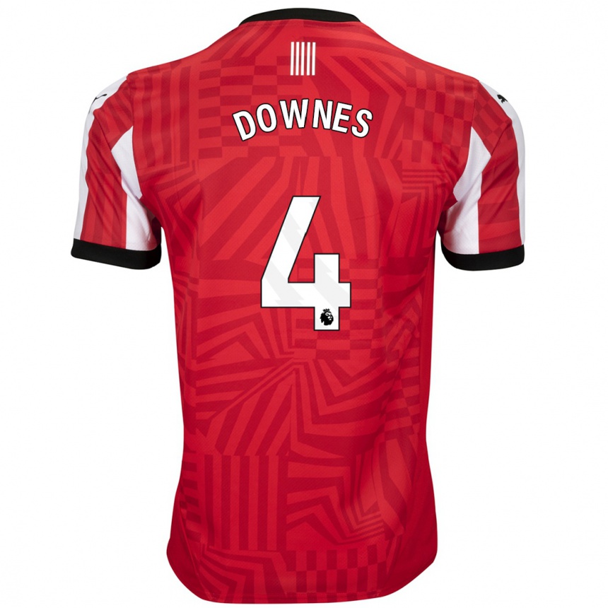 Kids Football Flynn Downes #4 Red White Home Jersey 2024/25 T-Shirt