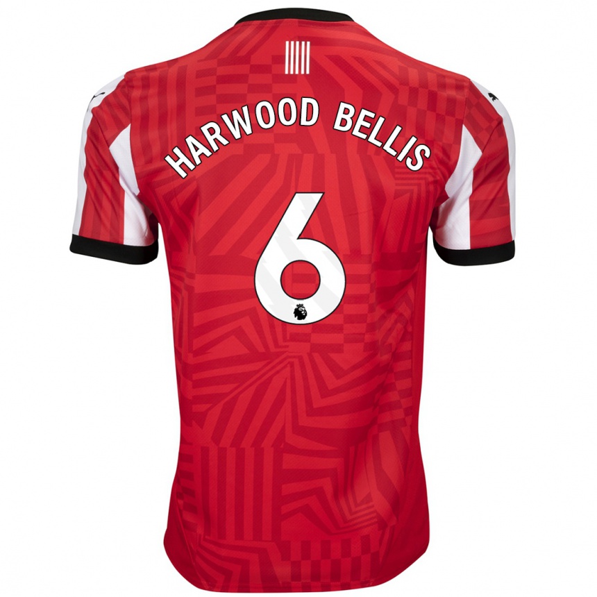 Kids Football Taylor Harwood-Bellis #6 Red White Home Jersey 2024/25 T-Shirt