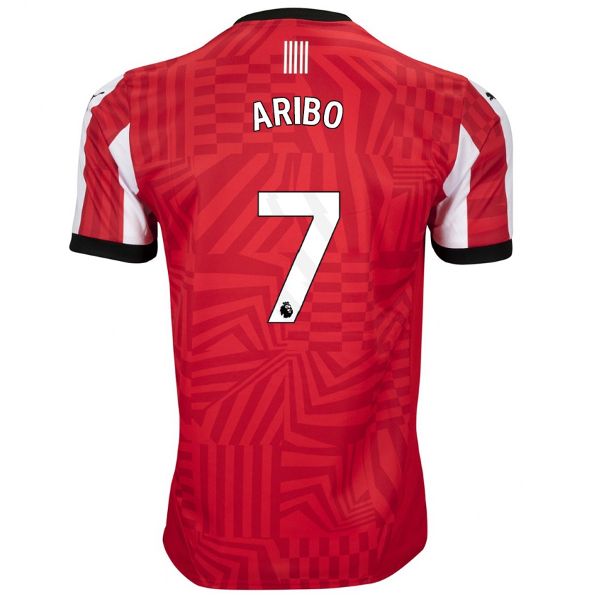 Kids Football Joe Aribo #7 Red White Home Jersey 2024/25 T-Shirt