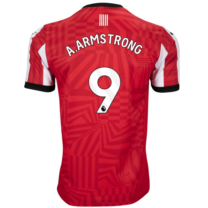 Kids Football Adam Armstrong #9 Red White Home Jersey 2024/25 T-Shirt