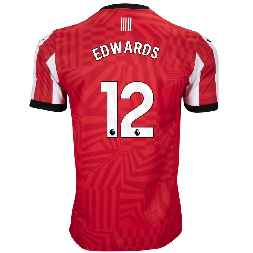 Kids Football Ronnie Edwards #12 Red White Home Jersey 2024/25 T-Shirt