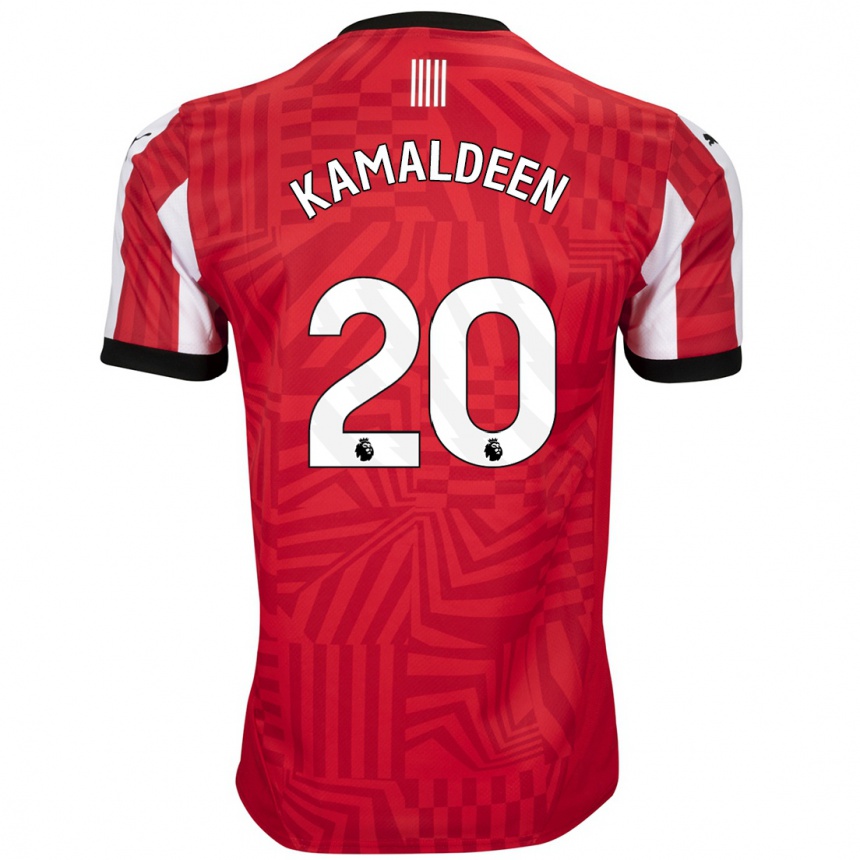 Kids Football Kamaldeen Sulemana #20 Red White Home Jersey 2024/25 T-Shirt