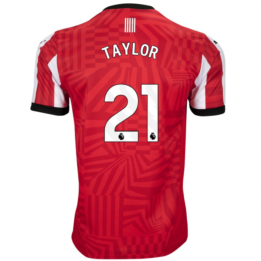 Kids Football Charlie Taylor #21 Red White Home Jersey 2024/25 T-Shirt