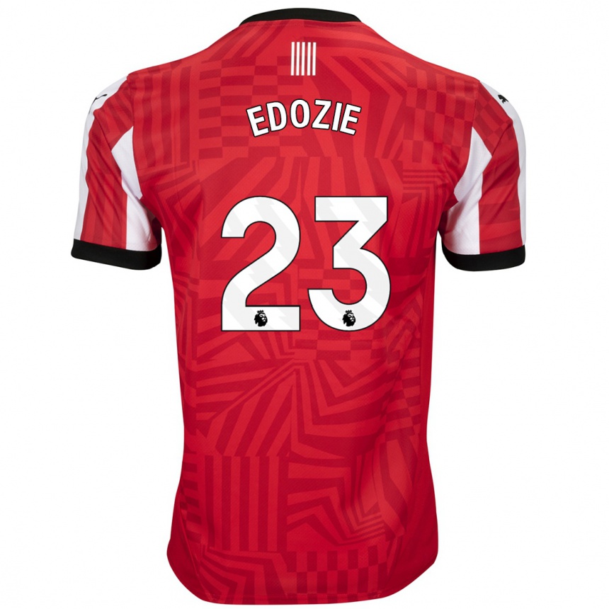 Kids Football Samuel Edozie #23 Red White Home Jersey 2024/25 T-Shirt