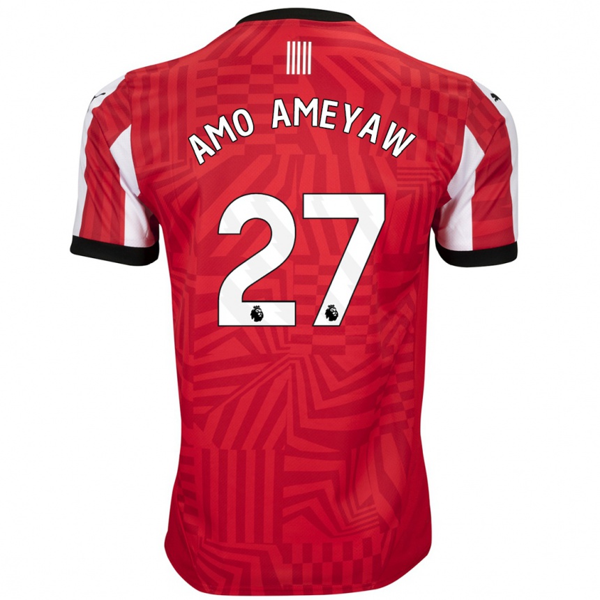 Kids Football Samuel Amo-Ameyaw #27 Red White Home Jersey 2024/25 T-Shirt