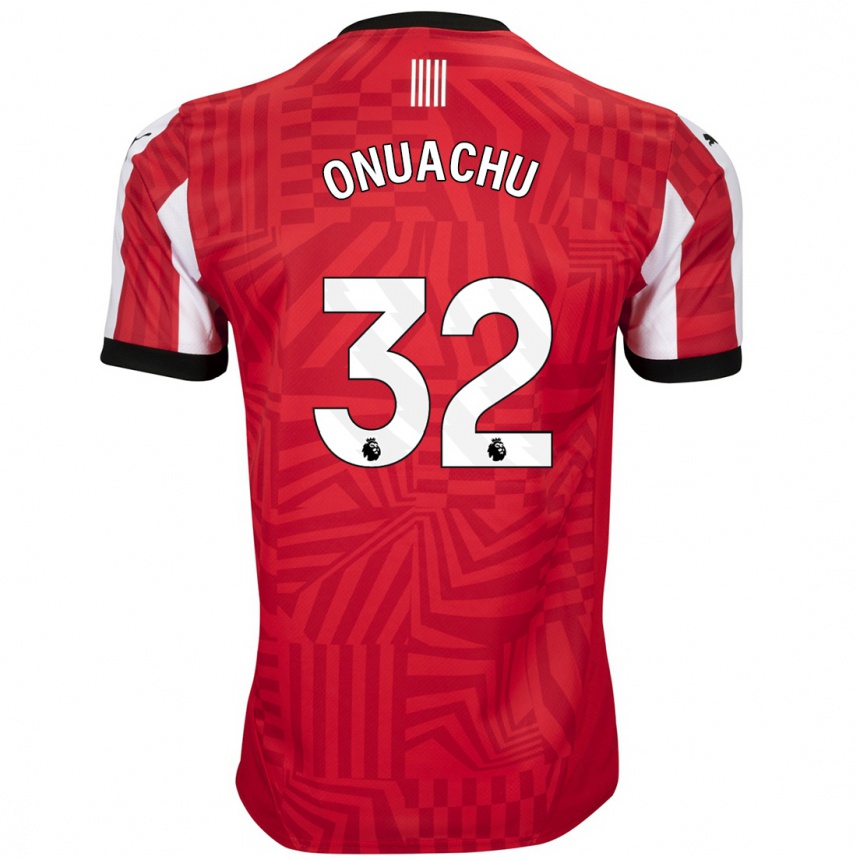 Kids Football Paul Onuachu #32 Red White Home Jersey 2024/25 T-Shirt