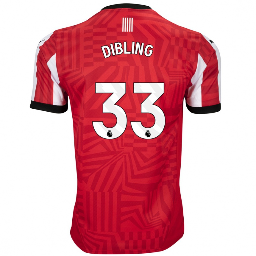 Kids Football Tyler Dibling #33 Red White Home Jersey 2024/25 T-Shirt