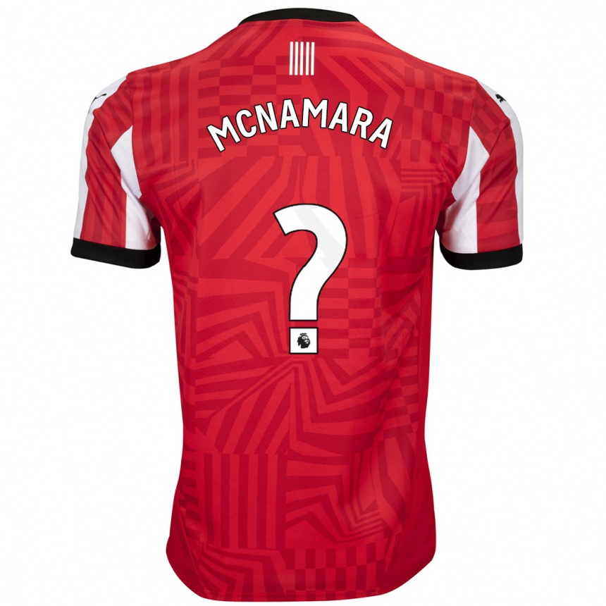 Kids Football Josh Mcnamara #0 Red White Home Jersey 2024/25 T-Shirt