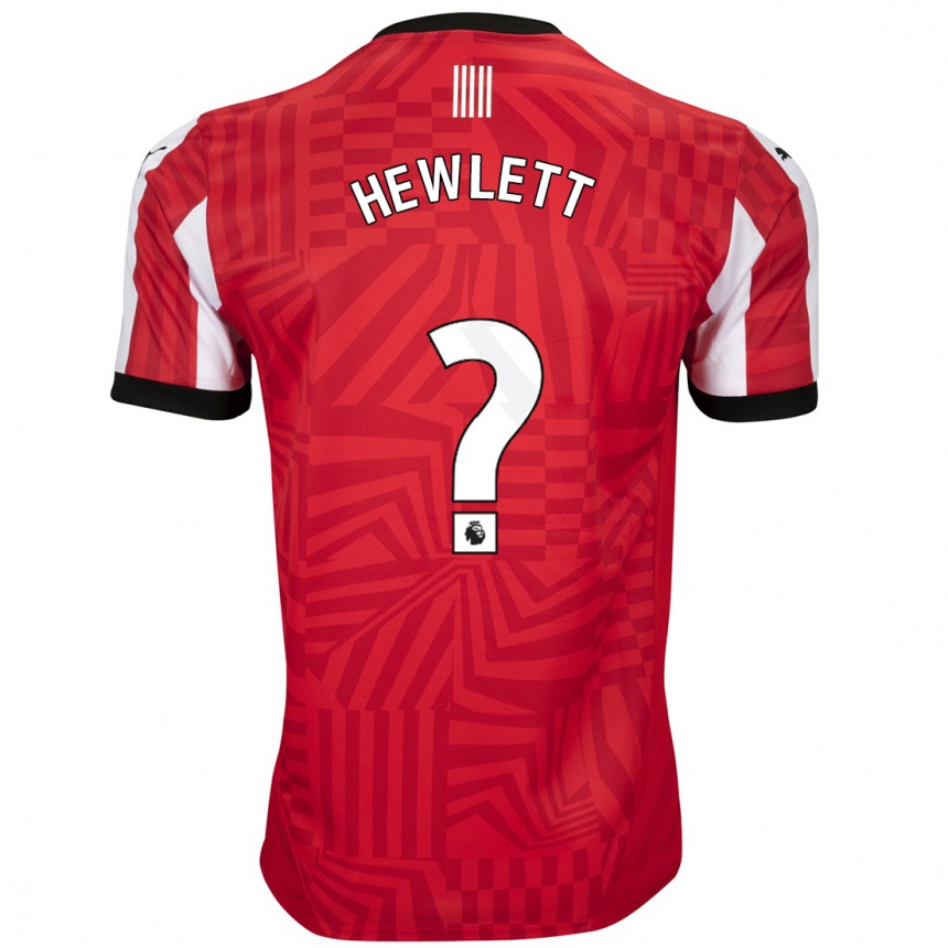 Kids Football Jem Hewlett #0 Red White Home Jersey 2024/25 T-Shirt