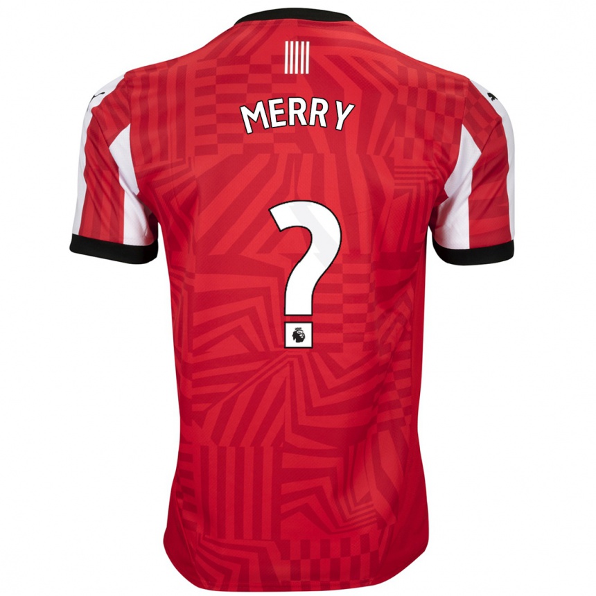 Kids Football Will Merry #0 Red White Home Jersey 2024/25 T-Shirt