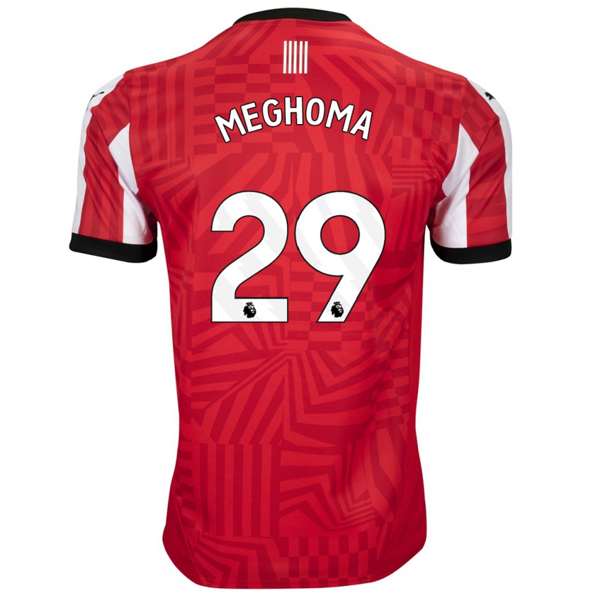 Kids Football Jayden Meghoma #29 Red White Home Jersey 2024/25 T-Shirt