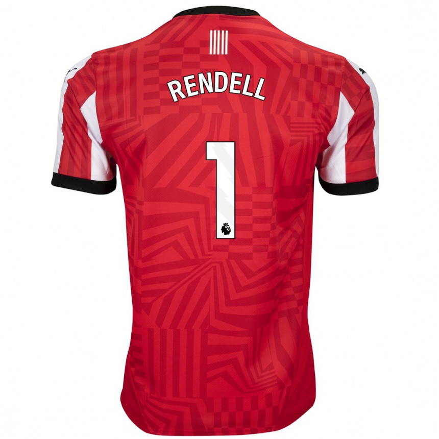 Kids Football Kayla Rendell #1 Red White Home Jersey 2024/25 T-Shirt