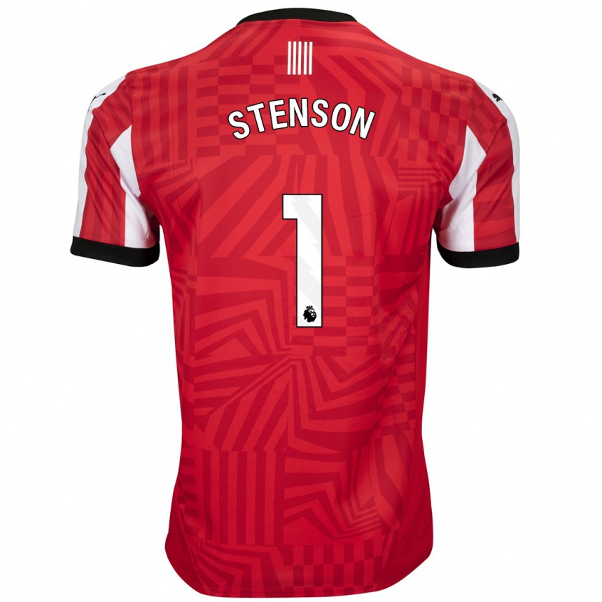 Kids Football Fran Stenson #1 Red White Home Jersey 2024/25 T-Shirt