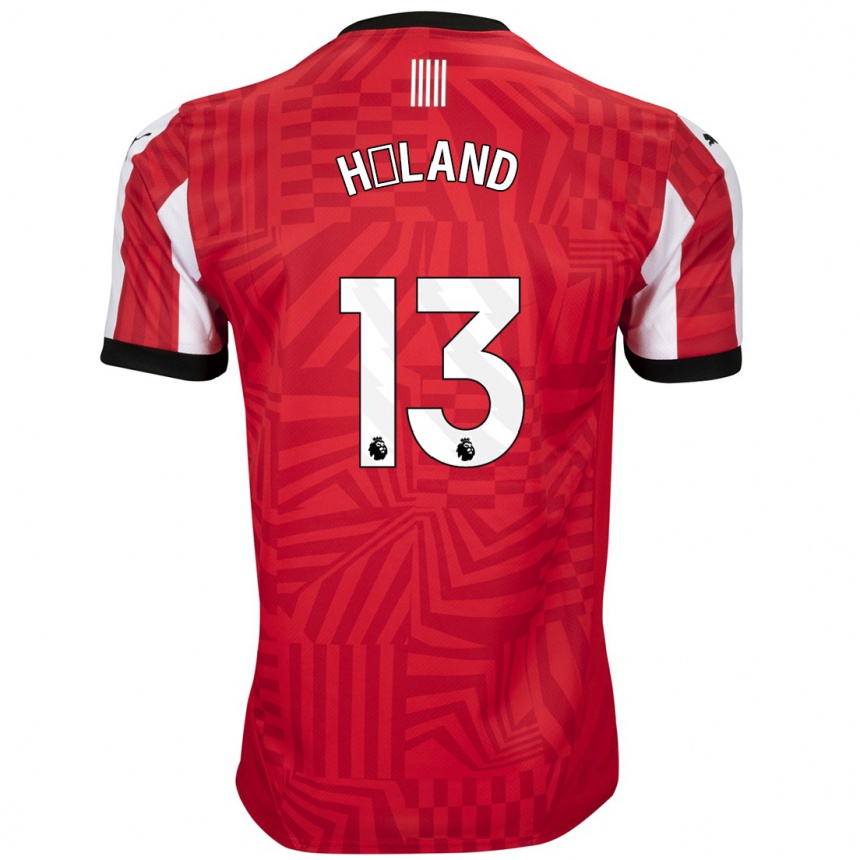 Kids Football Benedicte Håland #13 Red White Home Jersey 2024/25 T-Shirt