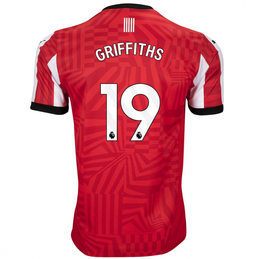 Kids Football Alice Griffiths #19 Red White Home Jersey 2024/25 T-Shirt