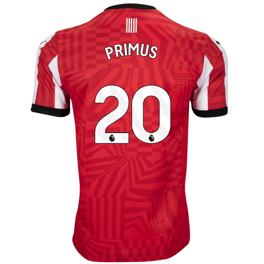 Kids Football Atlanta Primus #20 Red White Home Jersey 2024/25 T-Shirt