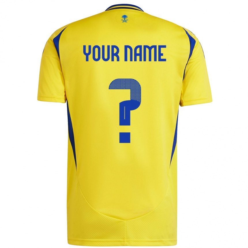 Kids Football Your Name #0 Yellow Blue Home Jersey 2024/25 T-Shirt