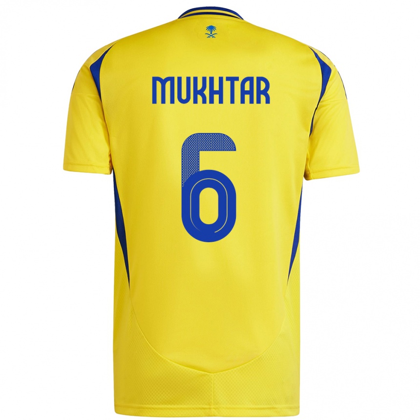 Kids Football Mukhtar Ali #6 Yellow Blue Home Jersey 2024/25 T-Shirt